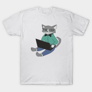 Cat and laptop T-Shirt